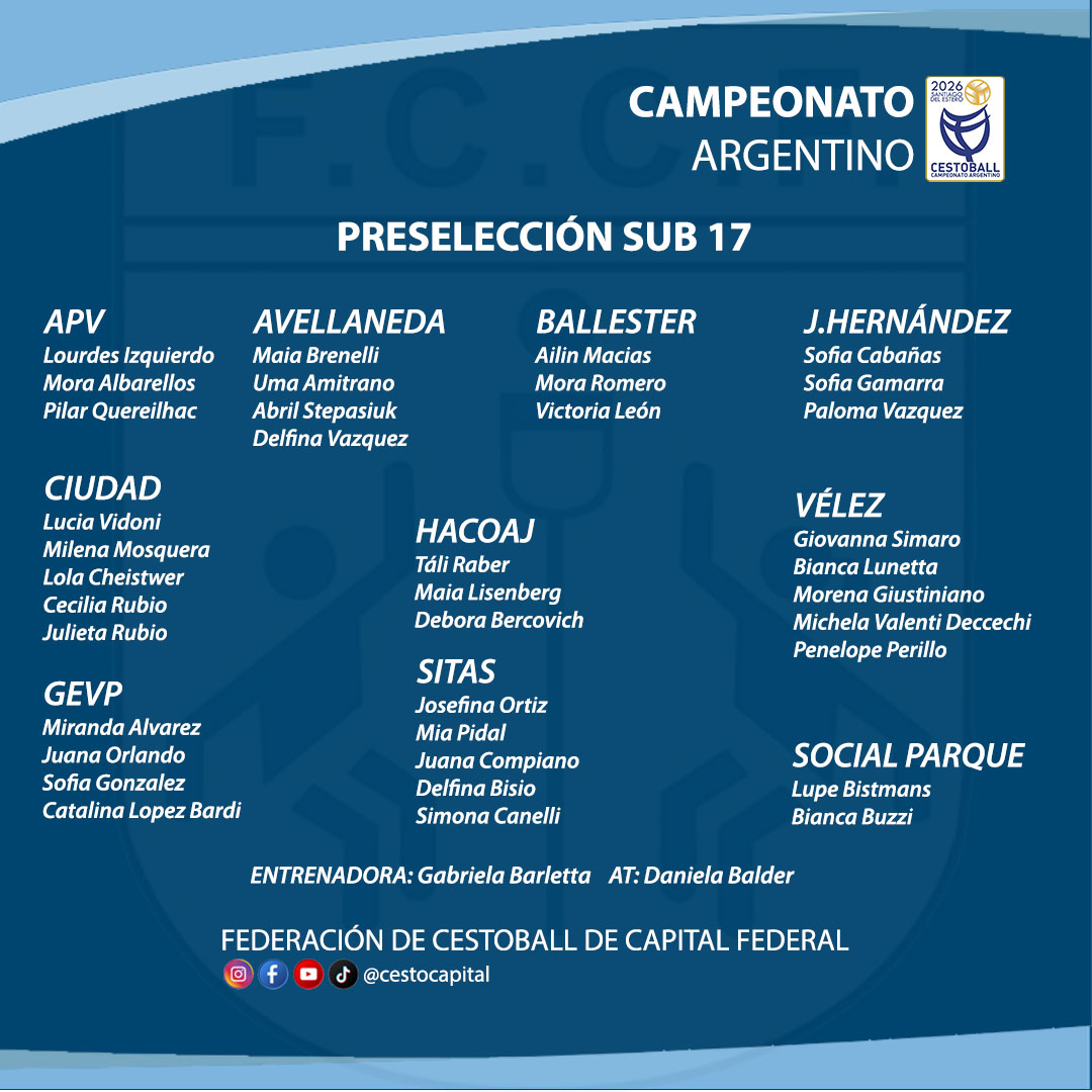 CONVOCATORIA PRESELECCION SUB 17 (2/4/2026)